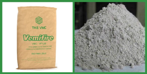 Vữa Vermiculite thạch cao chống cháy - Vữa Chống Cháy TKE&VMC - Công Ty TNHH Thương Mại Xây Dựng TKE&VMC Việt Nam